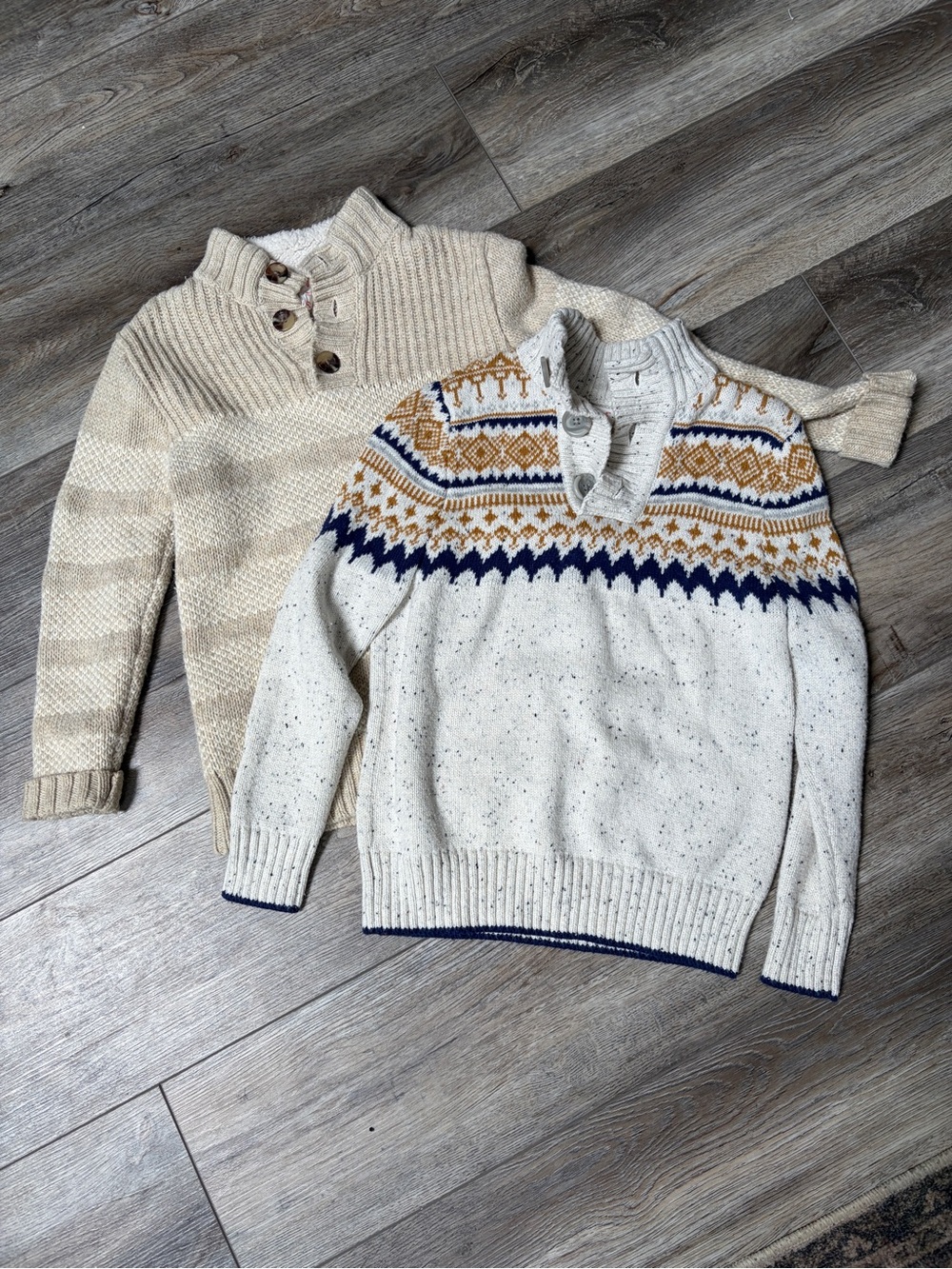 Cat & Jack Cream Cable-Knit Button Pullovers